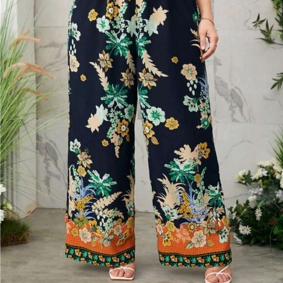 Floral Print Wide-Leg Pants OX - Picture 4 of 5